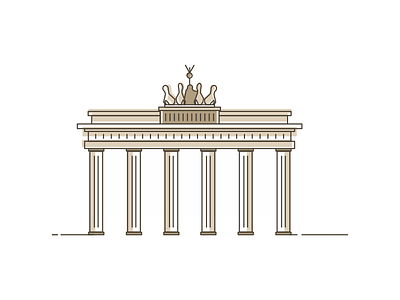 Brandenburg Gate berlin brandenburg design gate germany icon illustration lineart place tourist travel vector
