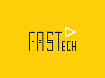 Fastech Logo icon illustration lineart logo play button tech tech logo technology video