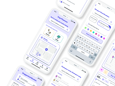 Route.It Transit App app design mobile transit app transition transportation app ui ux