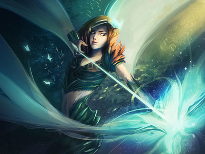 Emerald air element character characterdesign digital art digital panting fantasy art fantasyart illustration splash art