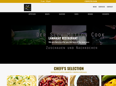 Lamanjay Restaurant & Lounge - Menu and ease access UX landing page menu restaurant tool utilities