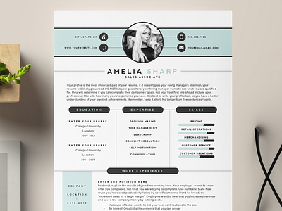 One Page | Two Page Professional Modern Resume Template