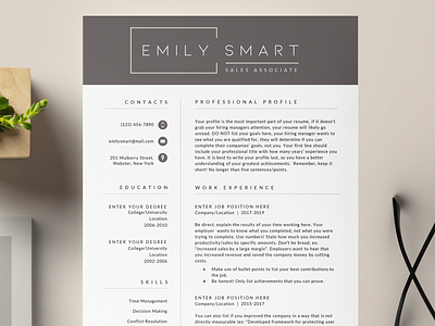 Modern Resume Design branding clean resume cover letter cover letter template curriculum vitae cv resume cv template job application job search mac cv minimal resume modern resume one page resume professional resume references resume profile resume template word résumé sales resume teacher resume