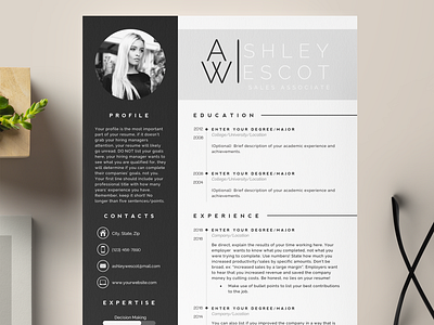 Modern Professional Resume Template branding clean resume cover letter template curriculum vitae cv resume cv template job application job listing job search mac cv minimal resume modern cv one page resume professional resume resume template word two page resume