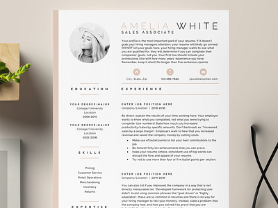 One Page | Two page Resume Template Word