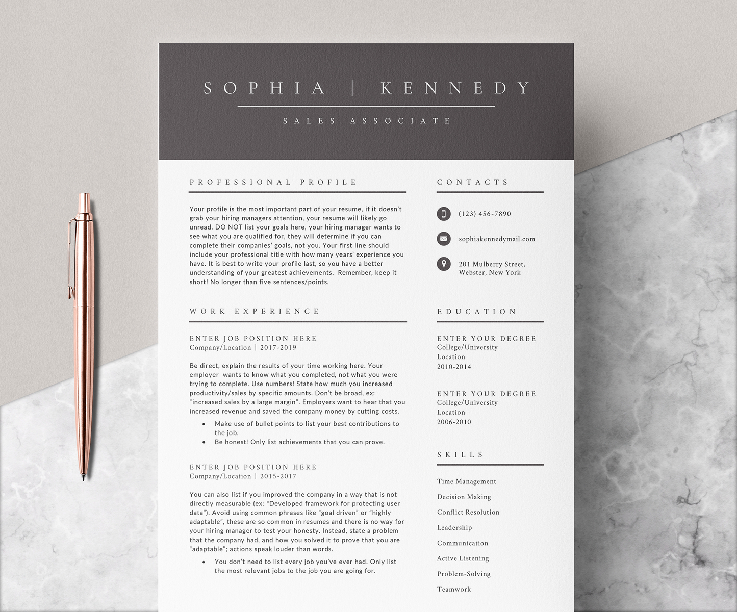 Modern Resume Template CV by The Resume on Dribbble