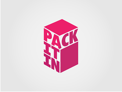 Pack It In - Logo 3d box branding charity logo mark neon student typography