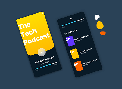 Podcast App app ui audio book brand style design minimalism music player app player ui podcast