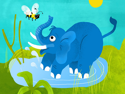 Elephants are afraid of bees! digital illustration elephant illustration photoshop snapchat the dodo