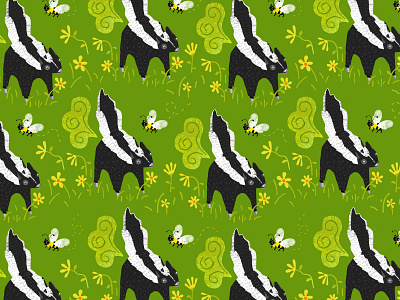 Skunk Pattern For The Dodo animals design digital illustration illustration kid lit pattern photoshop snapchat the dodo