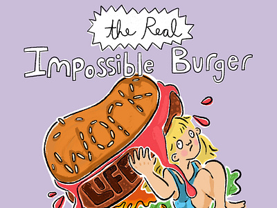 The Real Impossible Burger animals comics digital illustration humor illustration photoshop snapchat the dodo