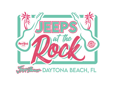 Jeeps at the Rock branding for Jeep Beach 4x4 daytona hard rock hard rock hotel hardrock jeep beach
