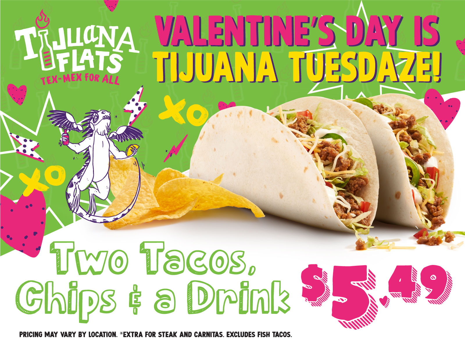 Tijuana Flats Valentines Day taco promotion by Scott Herrick on Dribbble