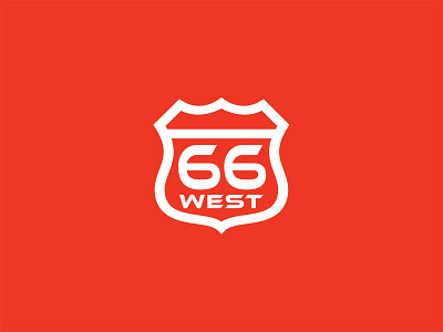 66 West Media logo 66 west logo route 66 sign simple stroke