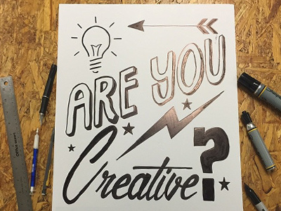 Are You Creative? draw hand letter handlettering ink markers pencil sharpie