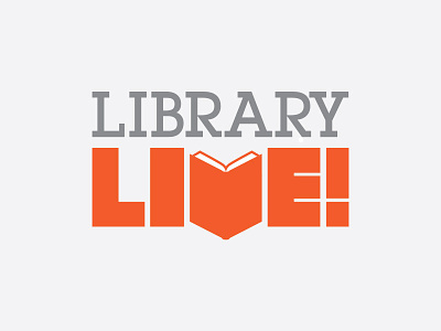 Library Live logo books branding college identity. library read students university