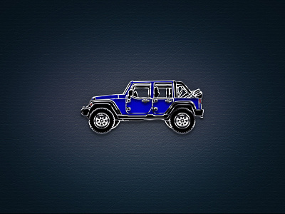 Jeep Wrangler lapel pin rendering 4low photo 4x4 jeep off road wrangler