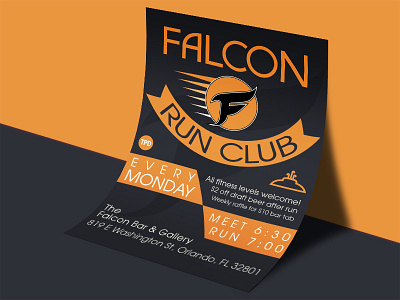 Falcon Run Club Flyer orlando run run club thorton park