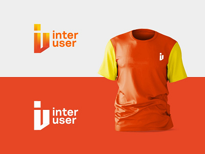 IU branding design flat illustration logo minimal modern proffesional logo