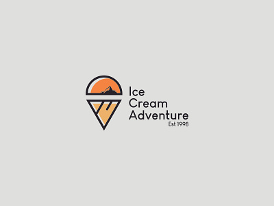 ICA adventure branding design flat icecream illustration logo minimal modern outdoor logo proffesional logo