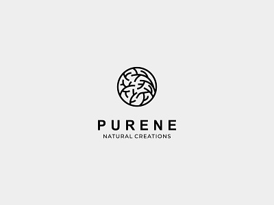 PURENE [rpffessional abstract branding flat graphic design line logo modern monogram natural tree