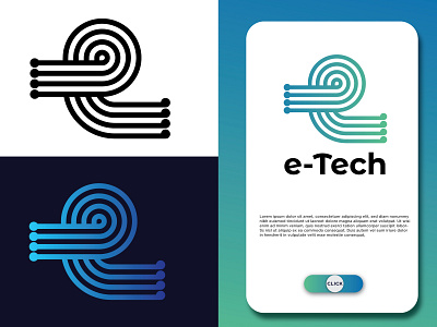 e-tech logo Template (Minimalist logo)