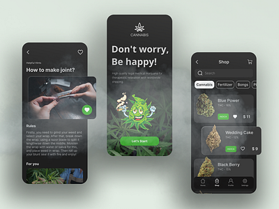 Cannabis E-Commerce Store App Mobile Concept