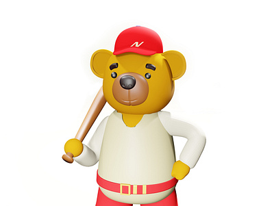 Teddy bear baseball player office