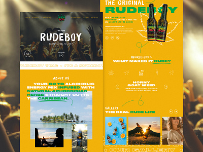 Rude Boy Drinks | Website Pitch drink header hemp homepage layout ui ux web web design website website design