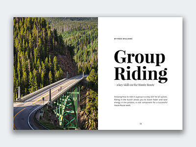 Haute Route | 2017 Magazine Spread book cycling editorial layout magazine print publication sport spread typography