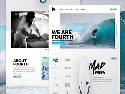 Fourth Surfboards | Homepage Concept concept grid header homepage slider surf surfing ui ux web web design website