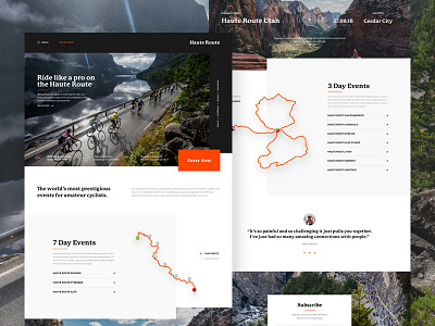 Haute Route | Website Redesign cycling grid header homepage slider ui ux web web design website