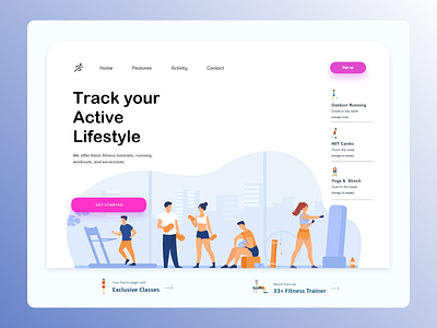 Track your Active Lifestyle app branding design icon illustration logo typography ui ux vector