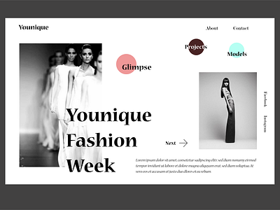 Younique Fashion week design ui webdesign website