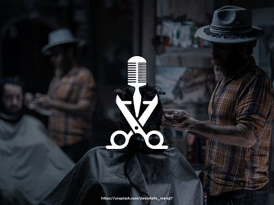 Barber Talk Logo with background barber barber logo barbershop fashion hair salon hairdresser mascot modern salon scissor simple unique