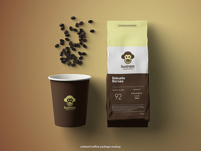 Mongkey Coffee Logo Mockup