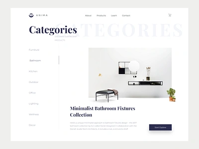 Bath Collection Web Design branding design graphic design illustrator minimal typography ui ux web website