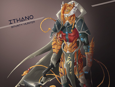 Ithano - Sci-Fi Bounty Huntress Character Concept