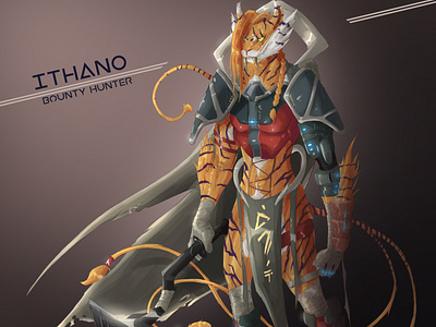 Ithano - Sci-Fi Bounty Huntress Character Concept