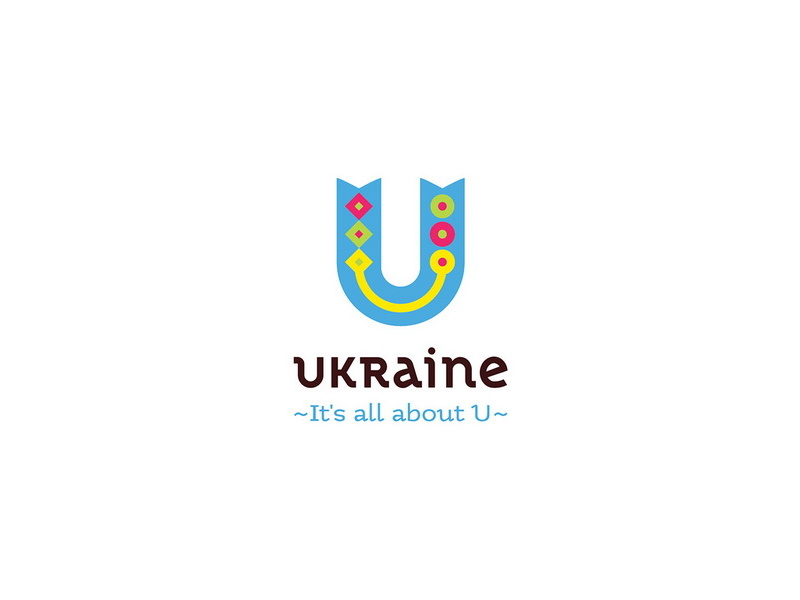 Ukraine lettering brand logotype logo positive traditional country ukraine