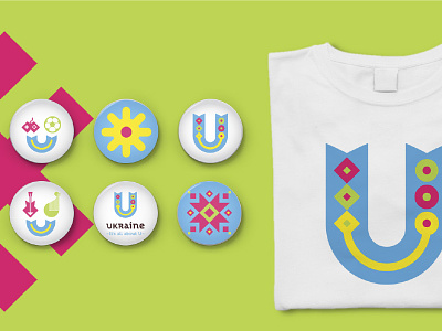 Ukraine brand country icons lettering logo logotype pattern positive traditional ukraine