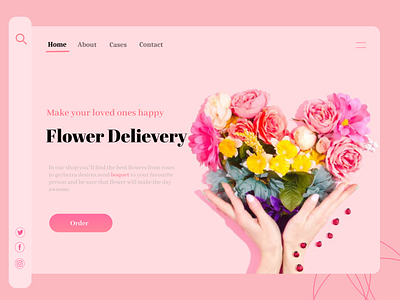Flower Delivery landing page concept flat flower flowerdesign minimalist modern order ui