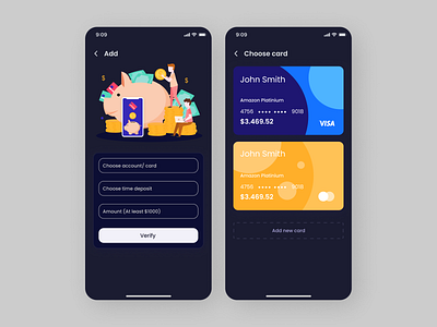 Cards Payment App app art design flat modern ui