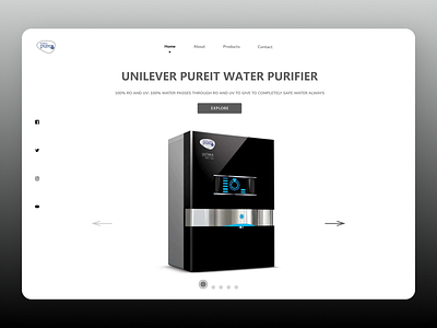 Water Purifier Web Design art branding design designs minimal new online ui ux web