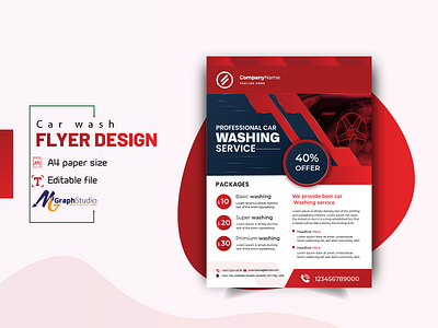 professional car washing and detailing service flyer design automobile services car cleaning car washing cleaning creative detailing leaflet modern poster print design washing