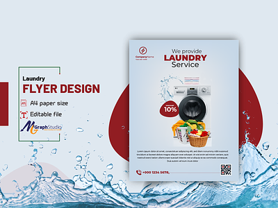 Laundry Service flyer design template