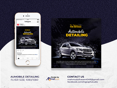 Automobile car detailing service digital flyer design ad banner automobile flyer banner banner ad car wash flyer digital flyer eflyer facebook banner flyer gif banner google ads instagram flyer instgram post design leaflet social media banner social media flyer