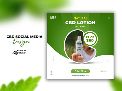 CBD skin care Instagram post or social  media banner design