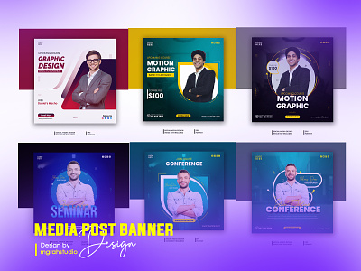 online course promotion Social media post design template