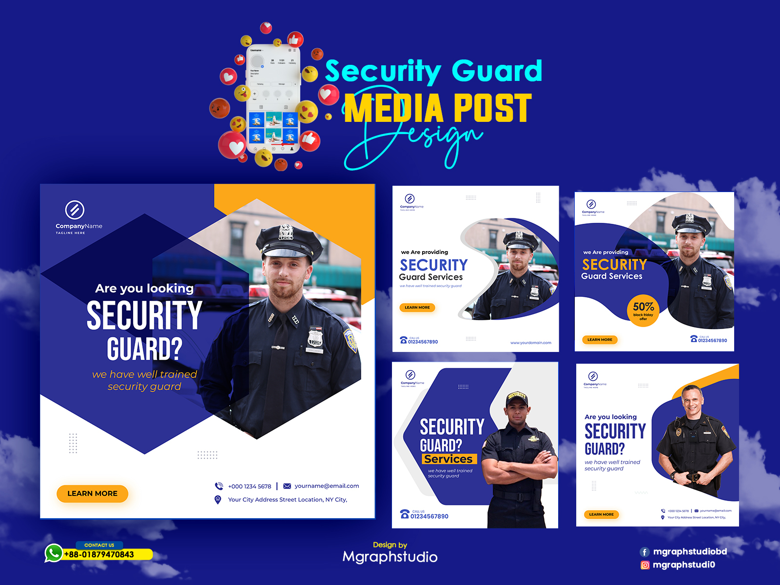 Dribbble - Security services social media post design 2.jpg by Mahmudul ...